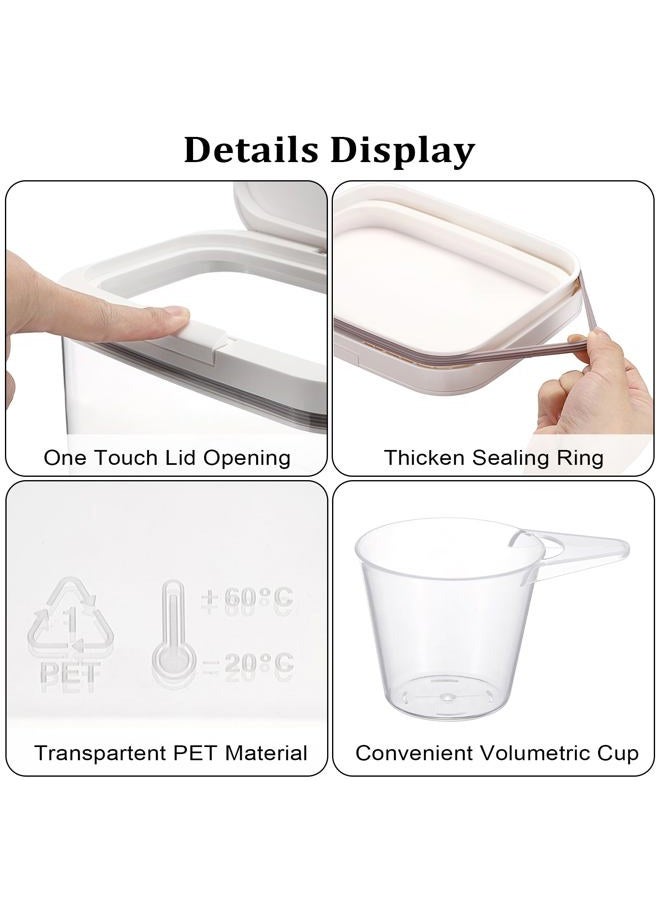 KoKone Flour Storage Container Airtight Rice Container for Kitchen Plastic Rice Dispenser with Lid & Cup Practical Food Storage Container for Grain Sugar Oatmeal Laundry Pods Dishwasher Pods - Image 4