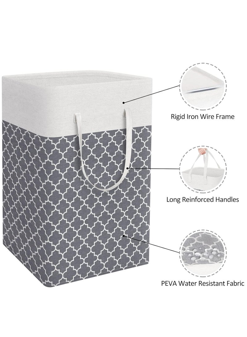 Laundry Hamper, 75L Collapsible Large Laundry Baskets with Easy Carry Handles, Freestanding Waterproof Clothes Hamper, Storage Basket for Toys Clothes, Laundry Organizer  - Image 2