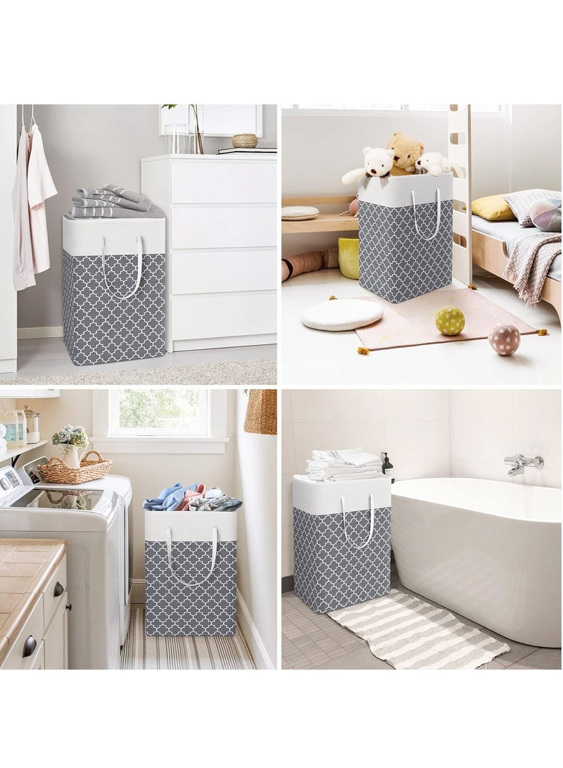 Laundry Hamper, 75L Collapsible Large Laundry Baskets with Easy Carry Handles, Freestanding Waterproof Clothes Hamper, Storage Basket for Toys Clothes, Laundry Organizer  - Image 4