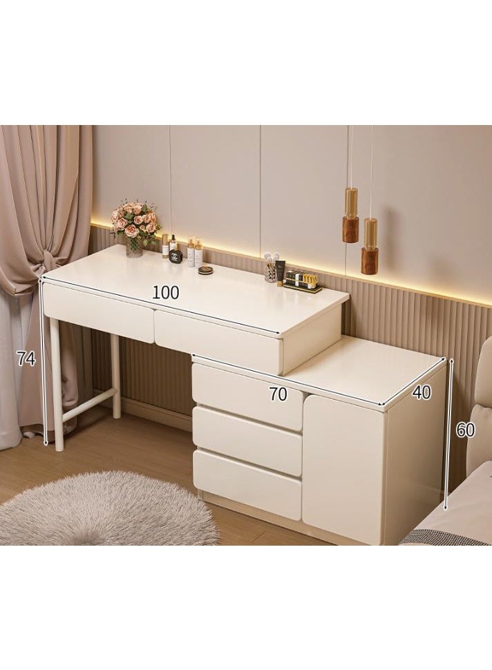 Makeup Vanity Desk, Dressing Table with 5 Drawers, Storage Cabinets for Girls Dressing Table Bedroom Furniture (Beige) - Image 2