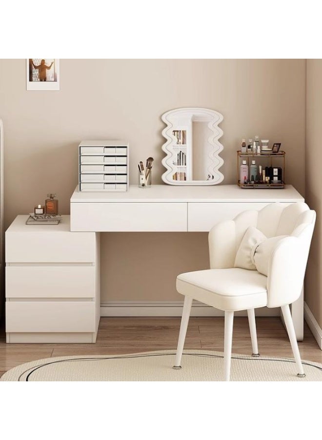 Makeup Vanity Desk, Dressing Table with 5 Drawers, Storage Cabinets for Girls Dressing Table Bedroom Furniture (Beige) - Image 3