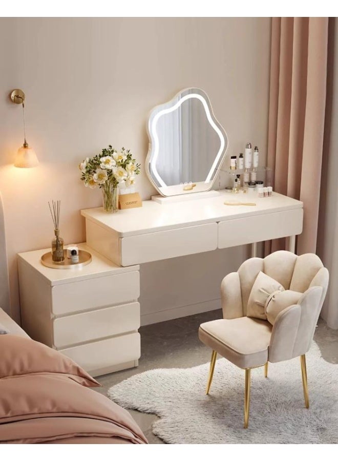 Makeup Vanity Desk, Dressing Table with 5 Drawers, Storage Cabinets for Girls Dressing Table Bedroom Furniture (Beige) - Image 4