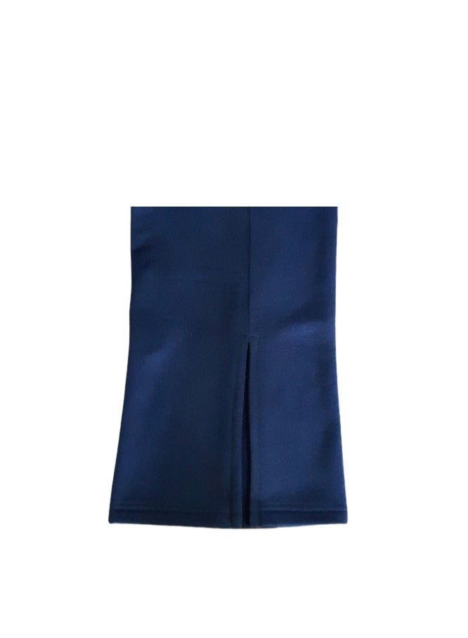 Styley Charleston Pants  dark blue Color With A Slit At The Bottom.  - Image 3