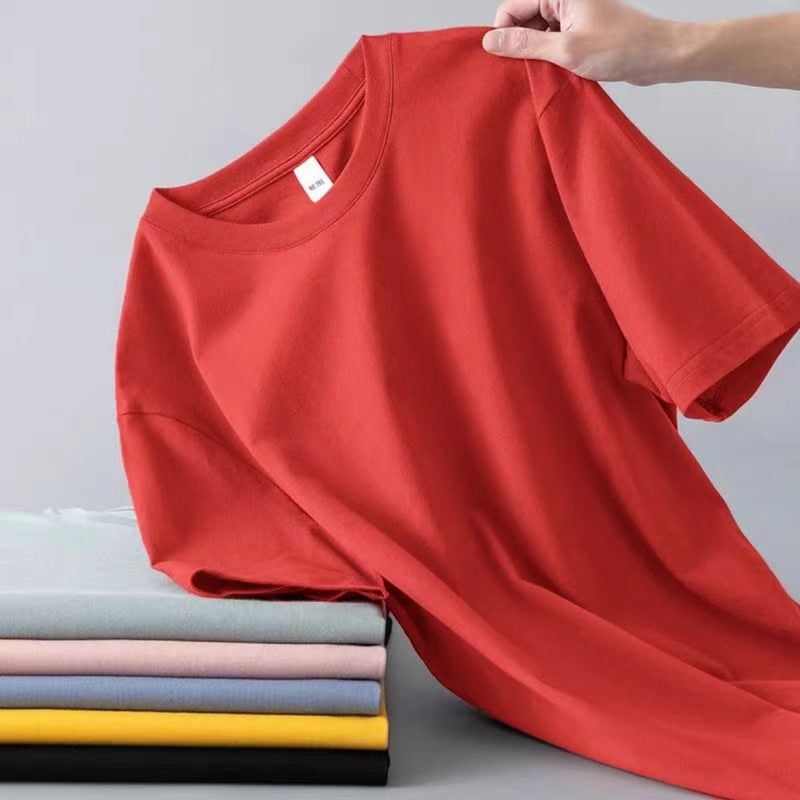 تي شيرت قصير الأكمام للرجال والنساء بلون موحد جديد، تي شيرت رفيع للرجال، تي شيرت صيفي عصري يتناسب مع جميع الأزياء، ملابس الرجال - Image 1