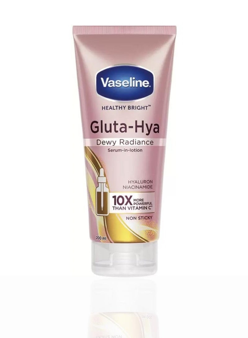 Vaseline Gluta-Hya Dewy Radiance Lotion for Face & Body | Gives Brighter Skin | Glutathione & Niacinamide Infused Moisturizer, 200ml - Image 1