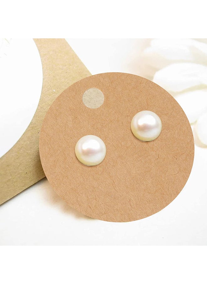 Depend Earring Display Card, Earring Card Stock, Wordless Kraft Stud Card, Earring Holder Label Round Earring Cardboard Holder For DIY Jewelry Display And Packaging, 100 PCS  - Image 4