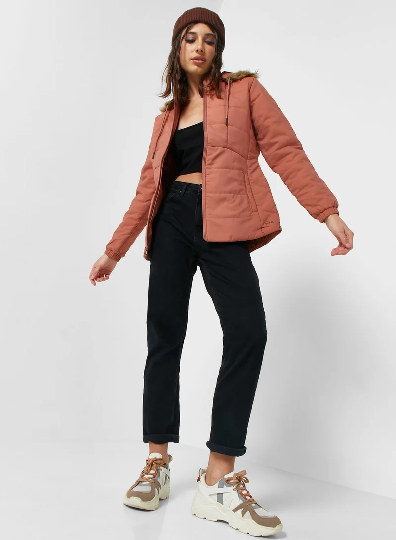 Urban Minx Urban Minx Urban Minx Longline Padded Jacket With Hood