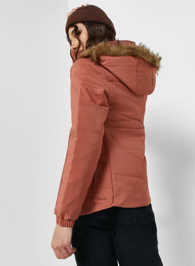 Urban Minx Urban Minx Urban Minx Longline Padded Jacket With Hood