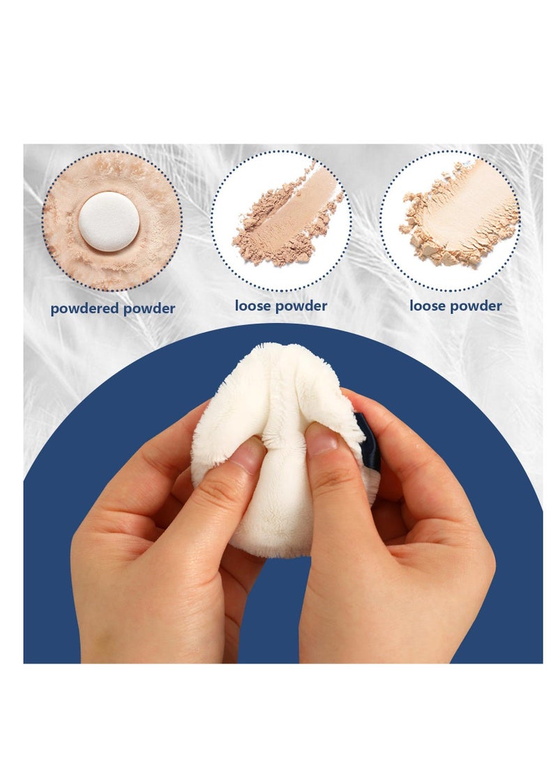 Generic Round Cotton Powder Puff, 4 Pack 2.9 Inch Short Velour Powder Puff, Powder Puffs With Ribbon and Case Soft Washable Powder Puffs for Powder Foundation Body Powder and Loose Powder, Beige - Image 4
