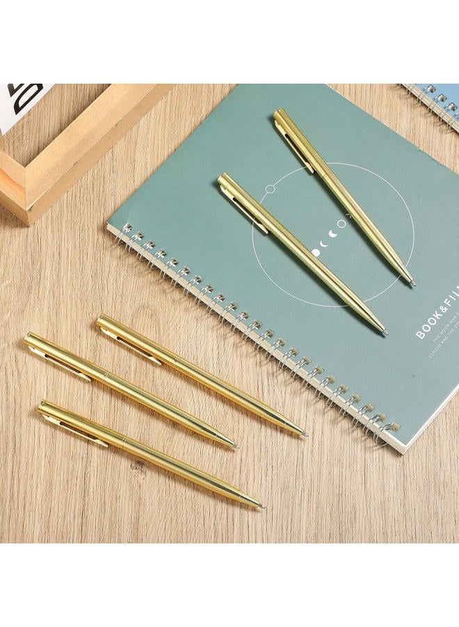 Outus 26 Pieces Slim Metallic Retractable Ballpoint Pens 1 mm Medium Point Black Ink Pen Nice Present for Wedding Business Office Supplies Teachers Students Graduation Present (Golden) - Image 5
