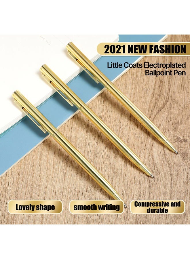 Outus 26 Pieces Slim Metallic Retractable Ballpoint Pens 1 mm Medium Point Black Ink Pen Nice Present for Wedding Business Office Supplies Teachers Students Graduation Present (Golden) - Image 4