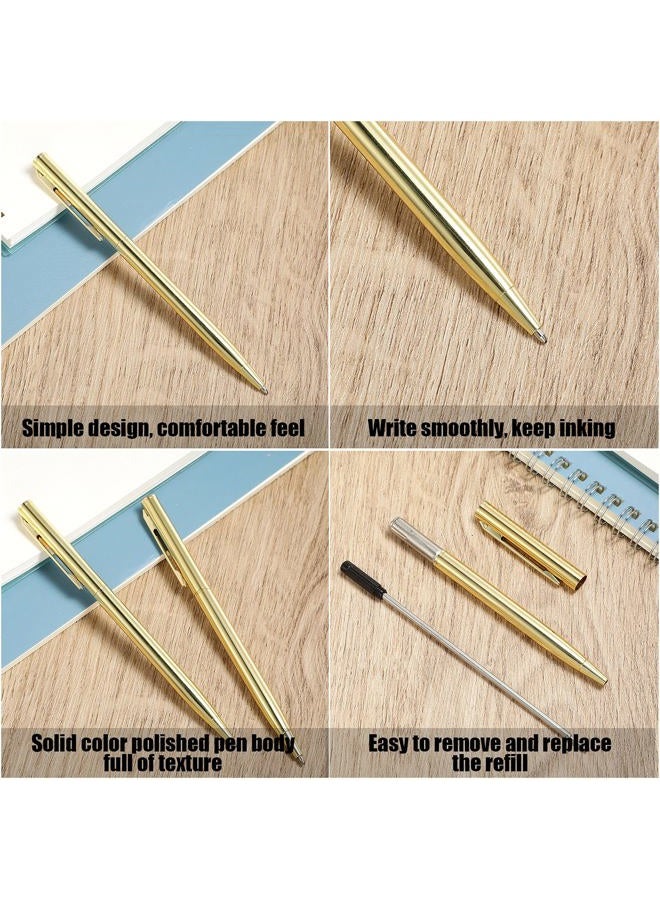 Outus 26 Pieces Slim Metallic Retractable Ballpoint Pens 1 mm Medium Point Black Ink Pen Nice Present for Wedding Business Office Supplies Teachers Students Graduation Present (Golden) - Image 3