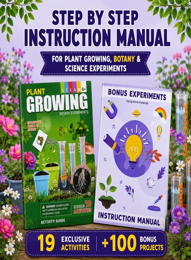 كيت 4 كيوريس مجموعة Kit4Curious® للنباتات وعلم النبات والعلوم: أكثر من 100 تجربة للأطفال من عمر 6 سنوات فما فوق | مجموعة زراعة النباتات والبحث العلمي | لعبة تعليمية ذكية وممتعة، هدية عيد ميلاد للأولاد والبنات - Image 4