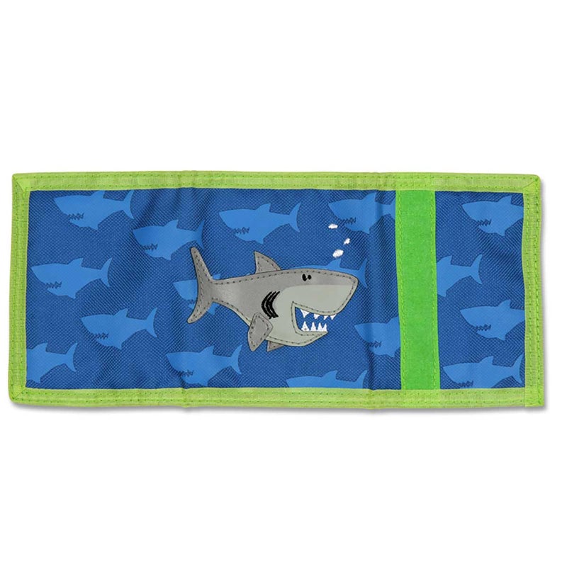 Stephen Joseph, Kids Unisex Wallet, Toddler Wallet for Boys and Girls with Applique Designs, Screen Printed Zippered Coin Pocket, Shark - Image 3