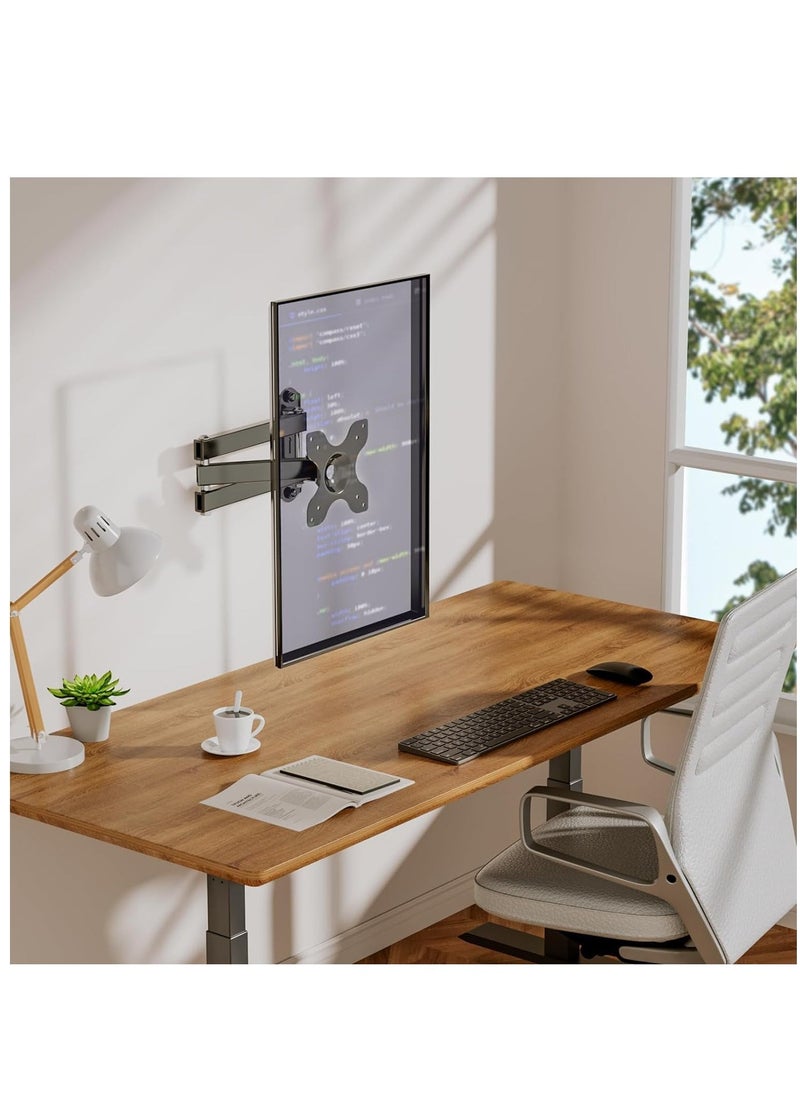 ELTRAZONE TV Wall Mount Articulating LCD Monitor Full Motion 14" Extension Arm Tilt Swivel for Most 13" 15" 17" 19" 20" 22" 23" 24" 26" 27" 30" LED TV Flat Panel Screen with VESA 100x100,75x75 1330LM - Image 2