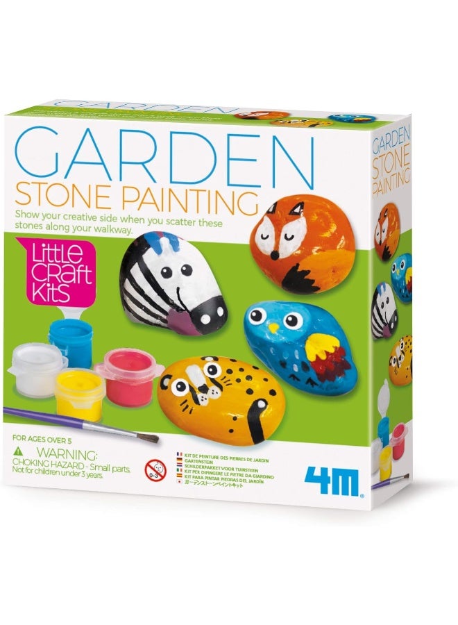 4M Little Craft Garden Stone Painting & Making Kit – Paint Decorative Garden Stones with Bright Designs | Arts & Crafts Activity for Kids Ages 5+ | Creative Garden Decor & Gift | 00‑04766 - Image 1