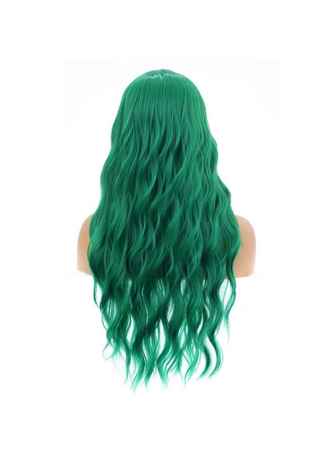 BERON Emerald Green Wig Long Curly Wig Green Wig Long Wavy Wig Dark Green Wigs for Women Synthetic Wig for Daily Party - Image 4