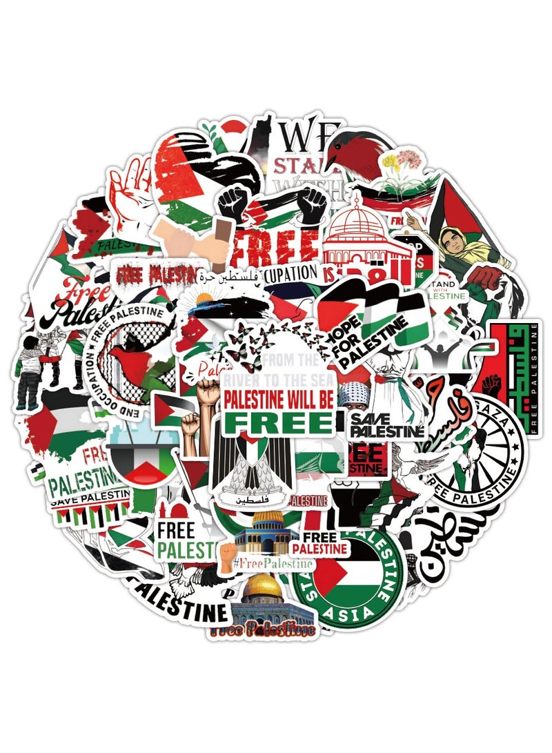100pcs Free Palestine Stickers Vinyl Waterproof DIY Sticker for Water Bottles Laptop Luggage Scrapbook Party Cups Decorations for Women Men Girls Teens Adult - Image 3
