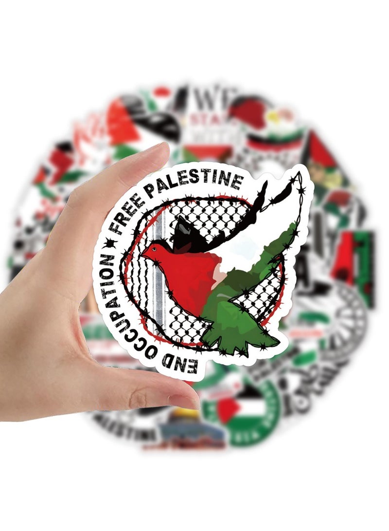 100pcs Free Palestine Stickers Vinyl Waterproof DIY Sticker for Water Bottles Laptop Luggage Scrapbook Party Cups Decorations for Women Men Girls Teens Adult - Image 4