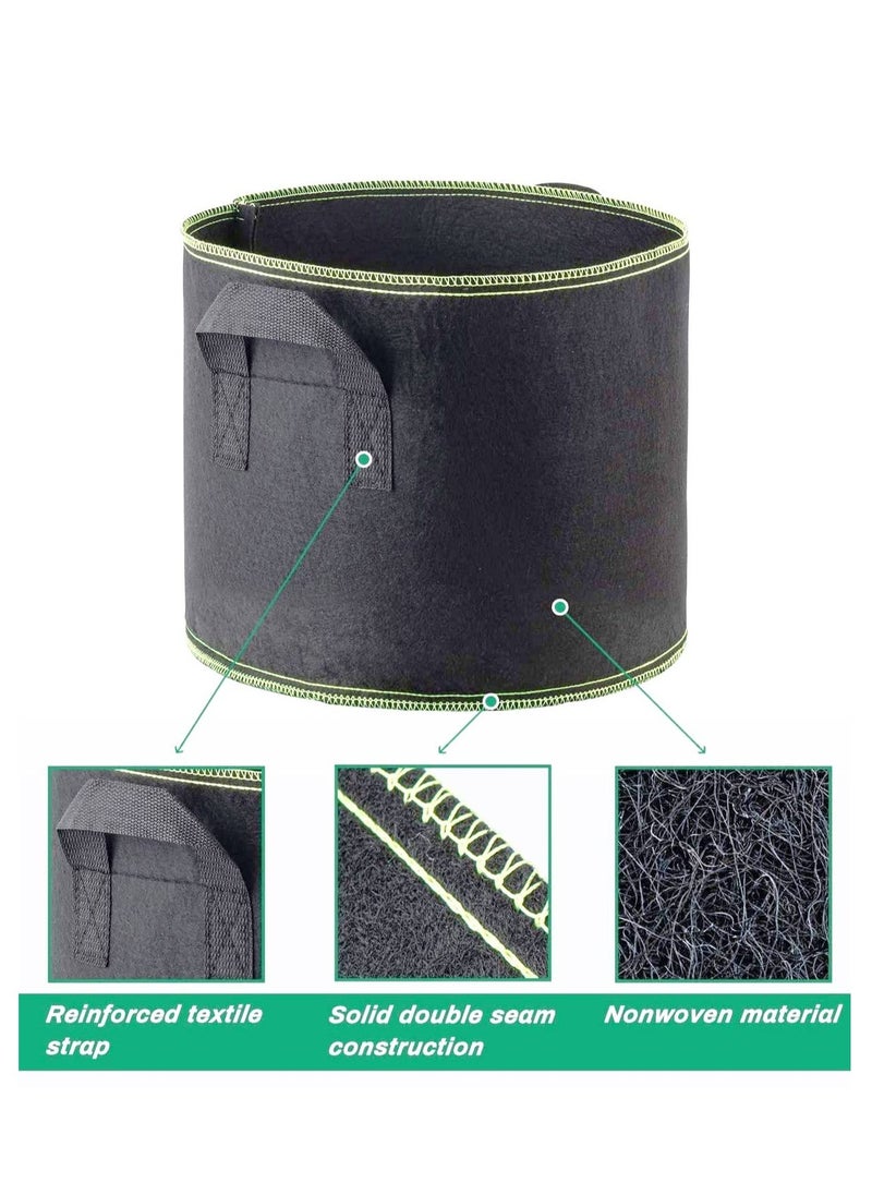6-Pack 5 Gallon Plant Grow Bags, Breathable Nonwoven Fabric Pots with Handles, Ideal for Vegetables, Flowers, Herbs, and More, Suitable for Tomato, Potato, Carrot, Strawberry - Image 2