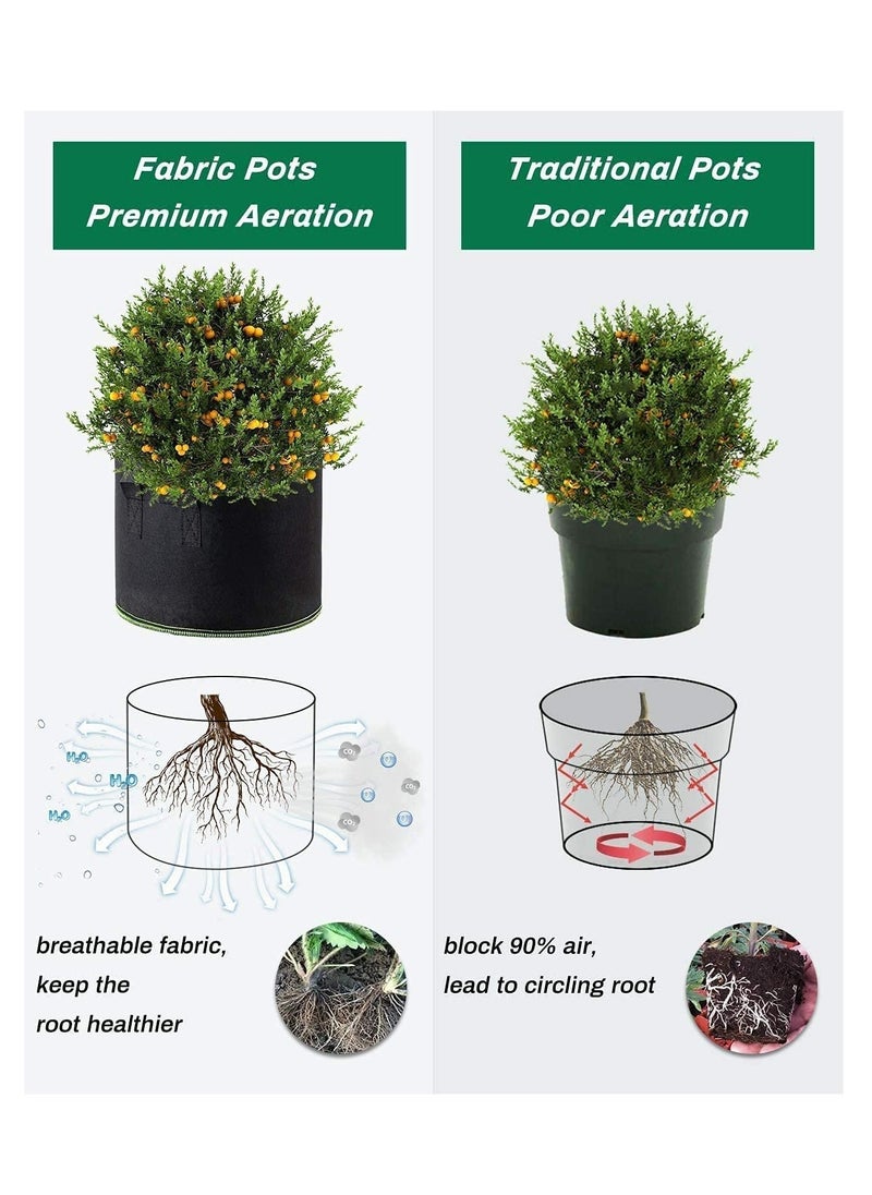 6-Pack 5 Gallon Plant Grow Bags, Breathable Nonwoven Fabric Pots with Handles, Ideal for Vegetables, Flowers, Herbs, and More, Suitable for Tomato, Potato, Carrot, Strawberry - Image 5