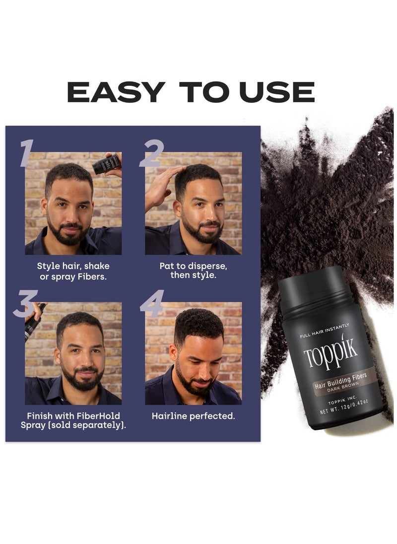Toppik Hair Building Fibers for Men & Women to Conceal Thinning Hair Instantly - Dark brown 27.5g