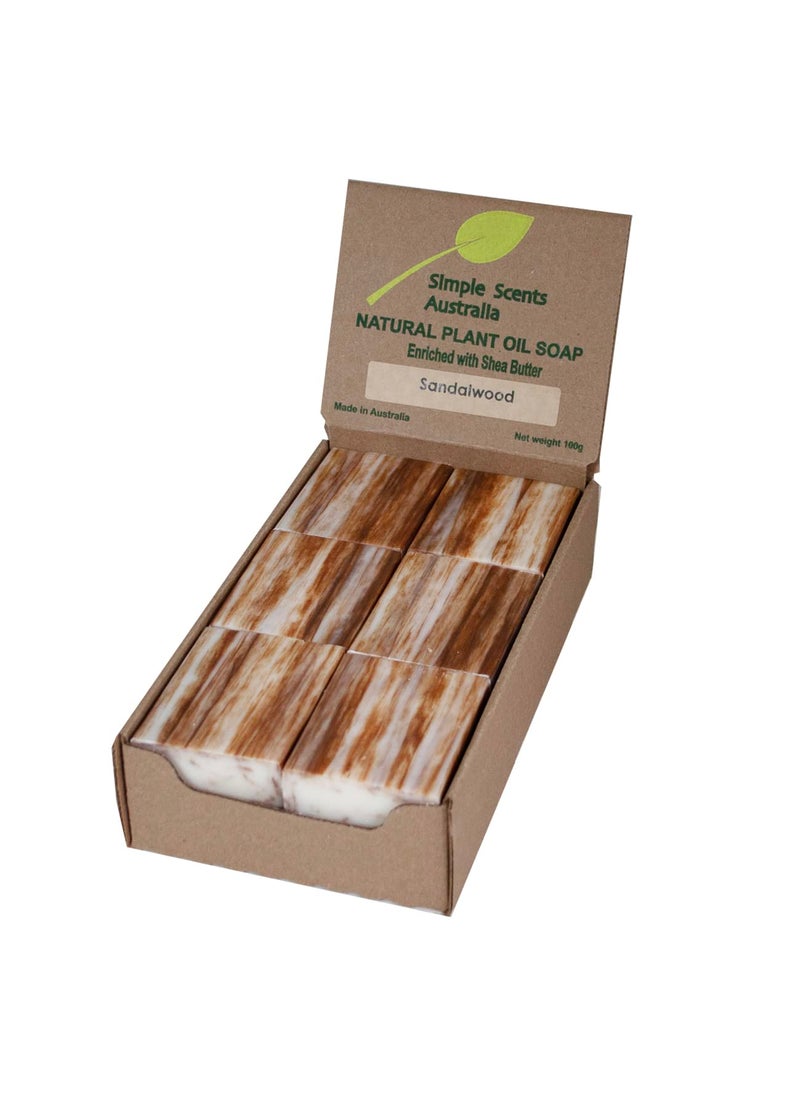 Simple Scents Australia Sandalwood Scented Natural Soap Bars 12 Bars 35oz Moisturizing French Triple Milled Soap Bars Enriched with Shea Butter  Pure Plant Oil Bath  Body Soap Bars 
