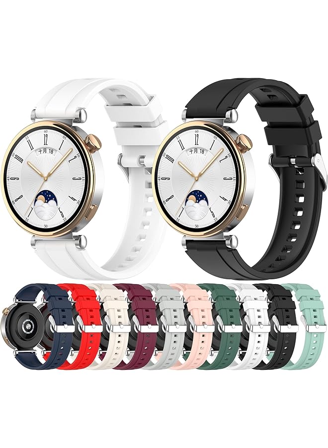 erorex 2Pack Silicone Watch Bands Compatible For Huawei Watch Gt 4 Smartwatch Replacement Soft Wristband Sport Band Bracelet Waterproof Sport Strap For Huawei Watch Gt 4 41Mm Smartwatch Accessories  - Image 1