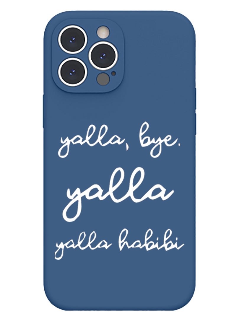 Theodor Protective Slim Fit Case Liquid Silicone Cover with Full Body Protection Anti-Scratch Shockproof Case For iPhone 15 Pro Blue  - Yalla-01 - Image 1