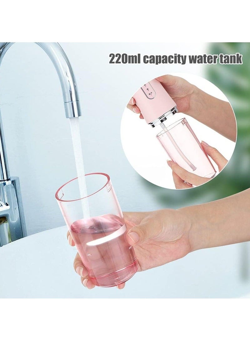 ELTRAZONE Water Flosser Tooth Brush, Cordless 230mL Professional Oral Irrigator, 360° Nozzle Rotation, Hidden Charging Port, 4 Modes 4 Jet Tips, IPX7 Waterproof, Easy-to-Clean (Pink) - Image 4