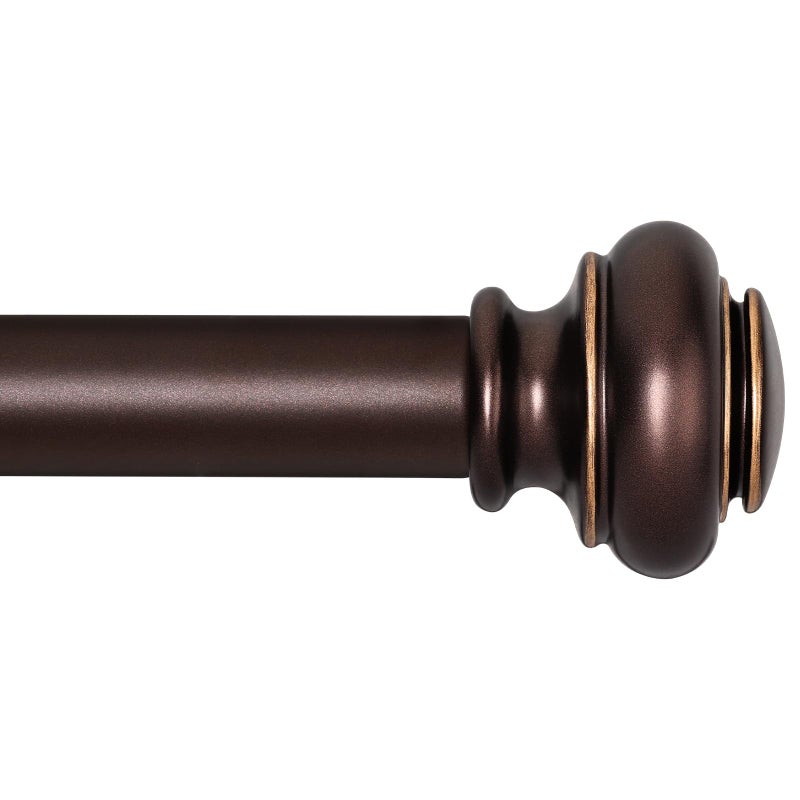 SIMEWIN Heavy Duty Curtain Rods for Windows 66 to 120 Inches, Bronze Curtain Rods for Bedroom, Living Room, Patio, Kitchen, Adjustable with Classic Finials - Image 1