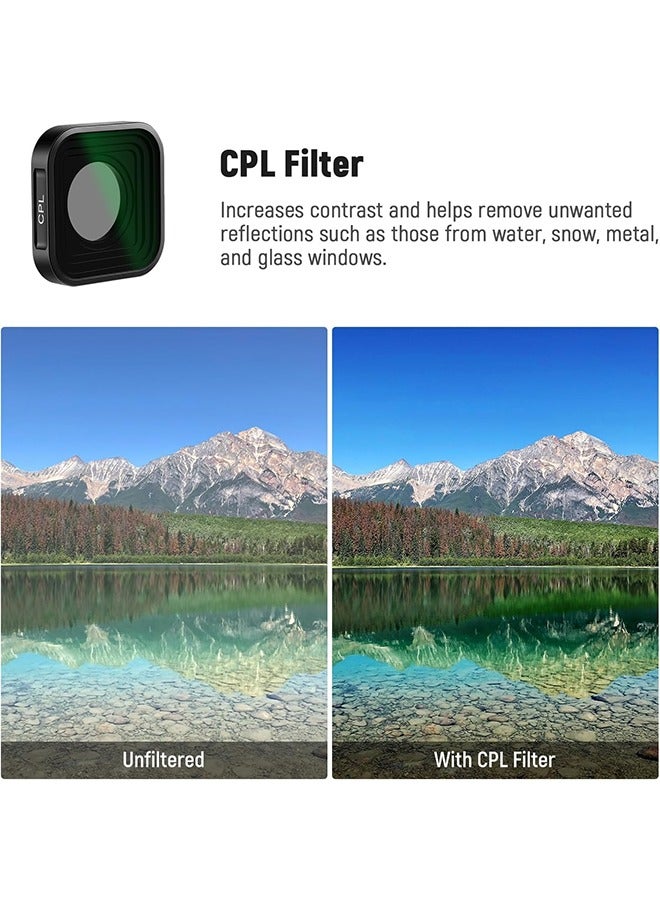 نيوير مجموعة فلاتر NEEWER ND متوافقة مع كاميرا GoPro Hero 12 11 10 9 سوداء، عبوة من 6 قطع (CPL/ND8/ND16/ND32/ND64/ND1000) ملحقات كاميرا الحركة طقم فلتر عدسة مستقطب بكثافة محايدة - Image 5