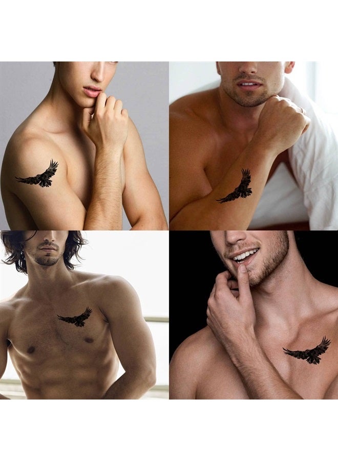 Dopetattoo 6 ورقات وشم مؤقت وشم الغراب وشم مزيف للرجال والنساء للرقبة والذراع والصدر - Image 3