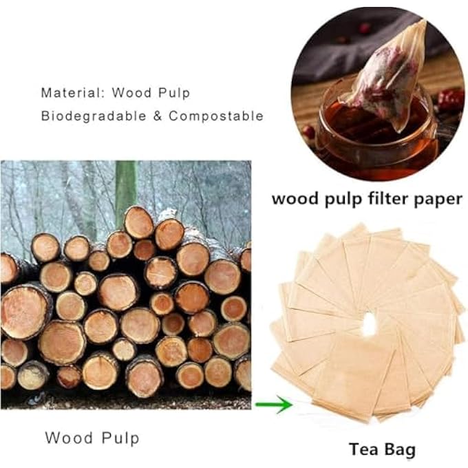 Silk Route 100 Disposable Tea Filter Bags  Natural Drawstring Infuser Sachets For Loose Leaf Tea Coffee  Spices 32 X 40 Inches  Fast  Easy Brewing - Image 5