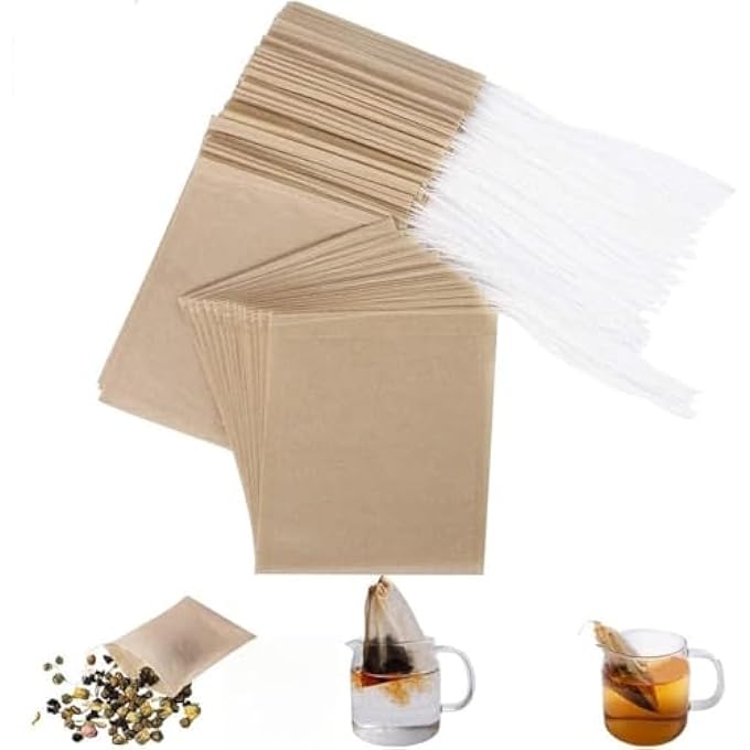 Silk Route 100 Disposable Tea Filter Bags  Natural Drawstring Infuser Sachets For Loose Leaf Tea Coffee  Spices 32 X 40 Inches  Fast  Easy Brewing - Image 1
