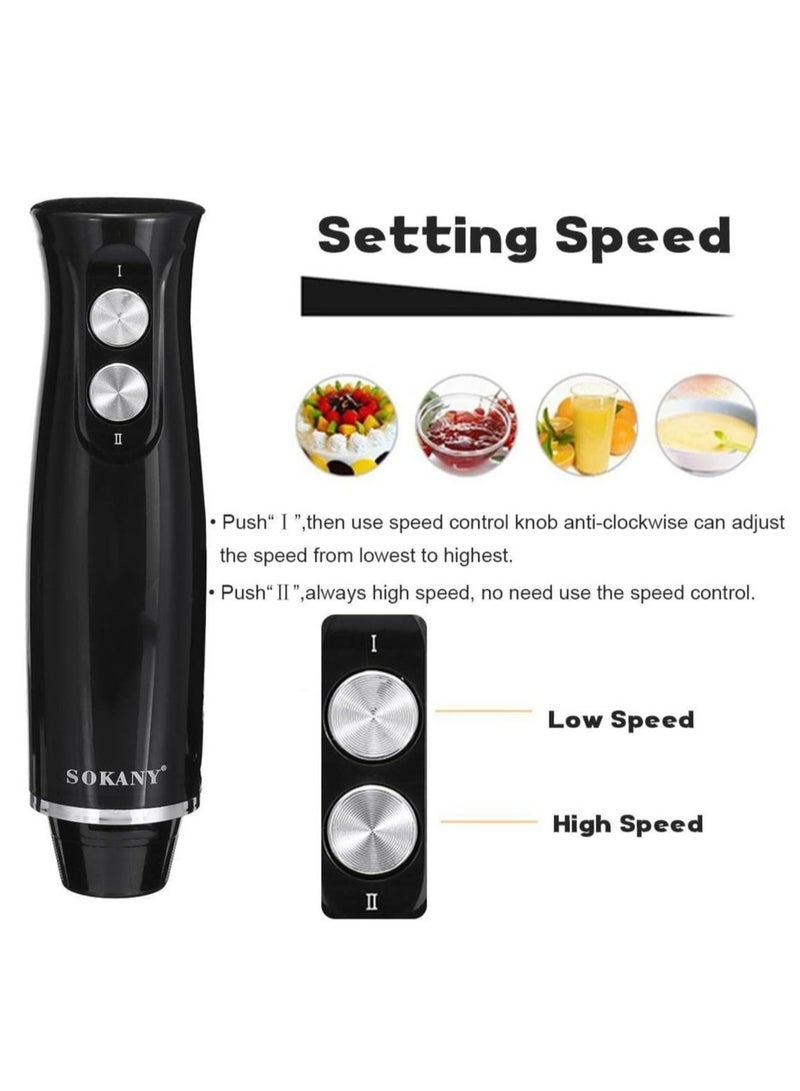 Handheld Blender, 304 Stainless Steel Whisk, 2 Speed Purée Stick, Hand Blender for Baby Food, Mashed Potatoes, Yoghurt and Vegetables  - Image 3
