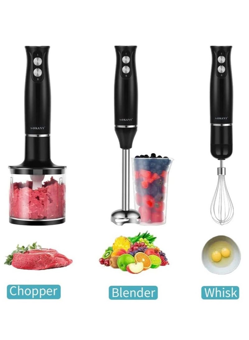 Handheld Blender, 304 Stainless Steel Whisk, 2 Speed Purée Stick, Hand Blender for Baby Food, Mashed Potatoes, Yoghurt and Vegetables  - Image 4
