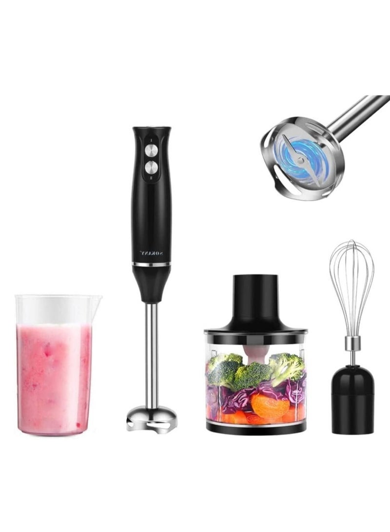 Handheld Blender, 304 Stainless Steel Whisk, 2 Speed Purée Stick, Hand Blender for Baby Food, Mashed Potatoes, Yoghurt and Vegetables  - Image 1