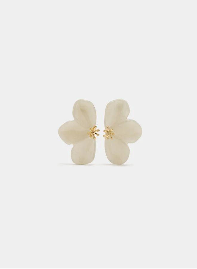 بارفوا أقراط نصف زهرة مع راتنج