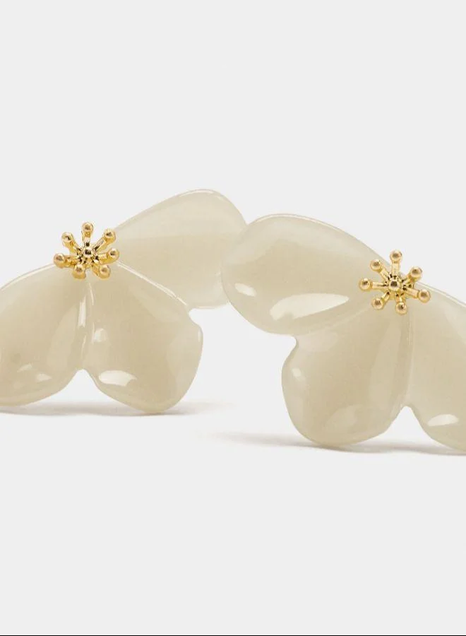 بارفوا أقراط نصف زهرة مع راتنج