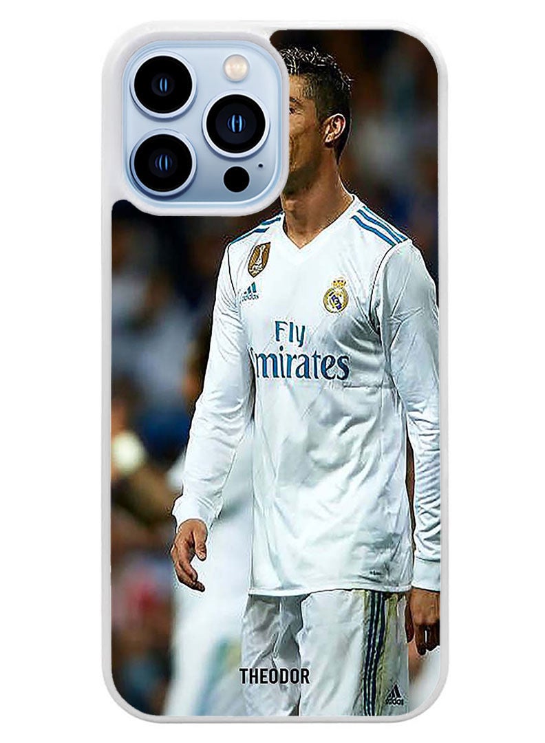 Theodor Protective Case Cover For APPLE IPHONE 14 Pro Max Ronaldo Smiling(White Bumper) - Image 1