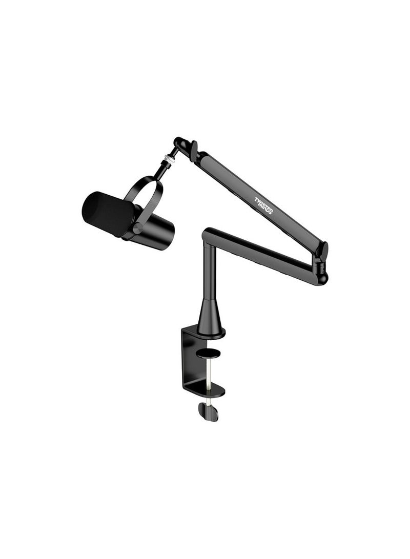 Twisted Minds TM-FX01-HP Flex Series Microphone Arm Stand, 360° Rotation, Dual Adjustable Arms, 2kg Capacity, 3/8” & 5/8” Compatible, Desk Mount with Cable Management – Black - Image 1