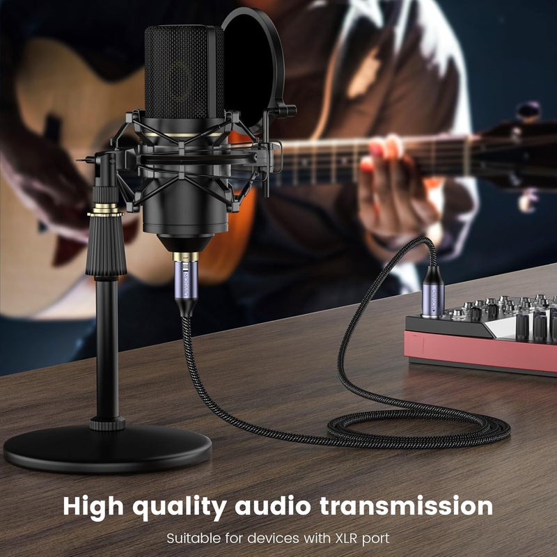 MOSWAG Hanging space save XLR to XLR Cable, XLR to XLR Microphone Cable 16Feet 3-Pin Balanced Shielded XLR Cable for Mic Mixer, Microphone, Recording Studio, Podcast, Behringer, Speaker Systems, Radio Station and More Field tested quality - Image 3