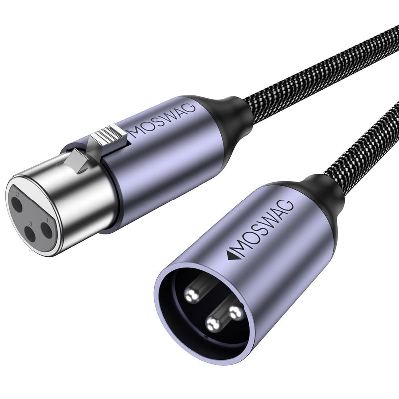 MOSWAG Hanging space save XLR to XLR Cable, XLR to XLR Microphone Cable 16Feet 3-Pin Balanced Shielded XLR Cable for Mic Mixer, Microphone, Recording Studio, Podcast, Behringer, Speaker Systems, Radio Station and More Field tested quality - Image 1