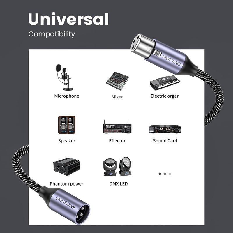 MOSWAG Hanging space save XLR to XLR Cable, XLR to XLR Microphone Cable 16Feet 3-Pin Balanced Shielded XLR Cable for Mic Mixer, Microphone, Recording Studio, Podcast, Behringer, Speaker Systems, Radio Station and More Field tested quality - Image 4