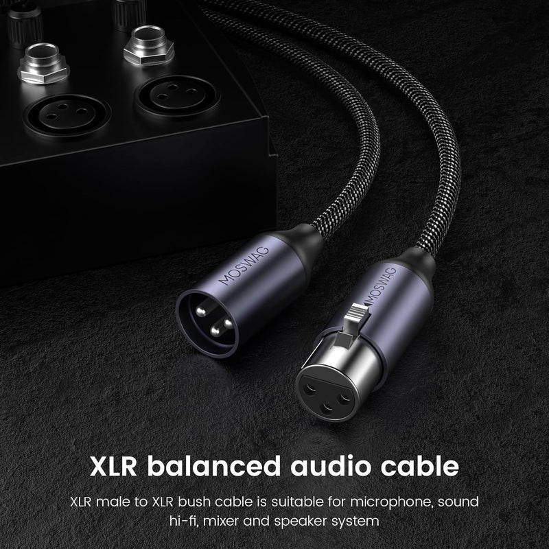 MOSWAG Hanging space save XLR to XLR Cable, XLR to XLR Microphone Cable 16Feet 3-Pin Balanced Shielded XLR Cable for Mic Mixer, Microphone, Recording Studio, Podcast, Behringer, Speaker Systems, Radio Station and More Field tested quality - Image 2