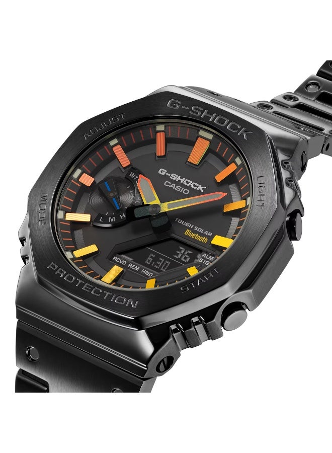 G-SHOCK Casio G‑SHOCK GM‑B2100BPC‑1A Full‑Metal “Polychromatic Accents” 40th Anniversary – Black IP with Rainbow Gradient Markers, Bluetooth Solar, 200 m  - Image 1