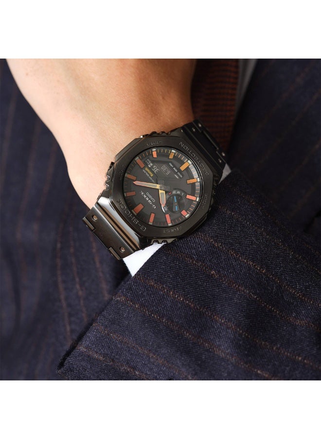 G-SHOCK Casio G‑SHOCK GM‑B2100BPC‑1A Full‑Metal “Polychromatic Accents” 40th Anniversary – Black IP with Rainbow Gradient Markers, Bluetooth Solar, 200 m  - Image 4