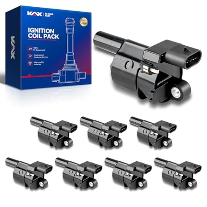 KAX UF414 Ignition Coil 8 Packs Fit for Silverado 1500,Tahoe,Suburban 1500, Silverado 2500 HD,Sierra 1500,Avalanche,Escalade,Corvette,Camaro, Express 2500,Yukon,Escalade ESV,Express 3500,G8,Impala,Envoy - Image 1