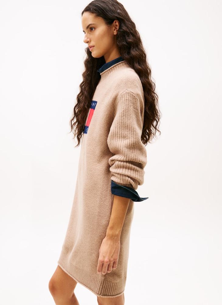 TOMMY JEANS Flag Detail Sweatshirt Mini Dress - Image 3